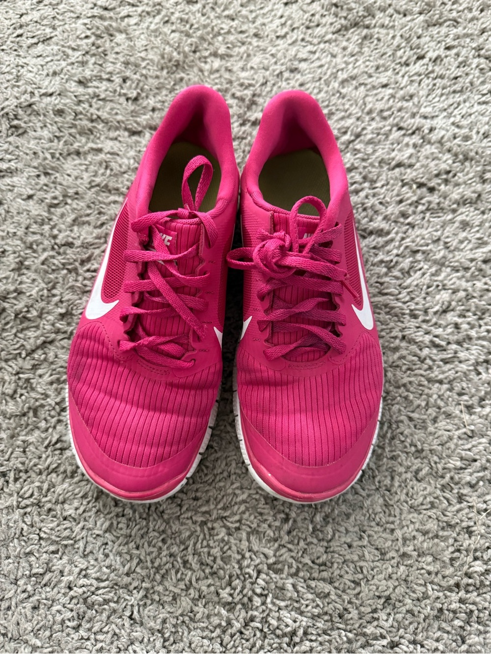 Nike Women's Hot Pink Athletic Sneakers with White Swoosh